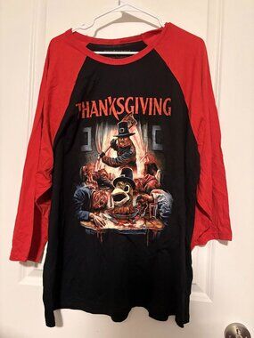 Fright Rags Home for Thanksgiving 2023 Horror John Carver Baseball Tee Shirt 2X
